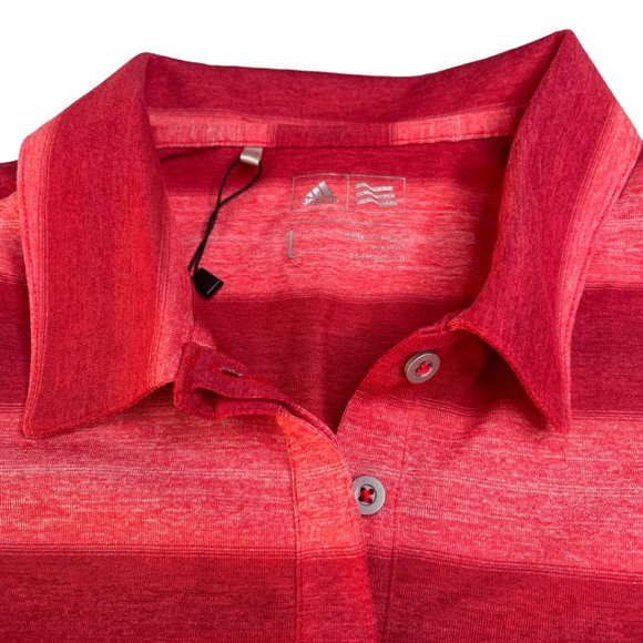 Adidas Striped Short Sleeve Polo Shirt NWT Sz L - Picture 4 of 10